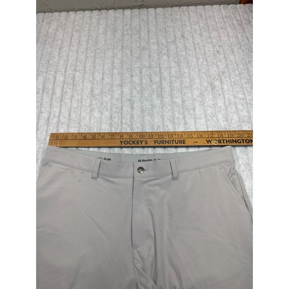 Adidas Golf Shorts Mens 38 Light Grey Performance Stretch Flat‎ Front Activewear